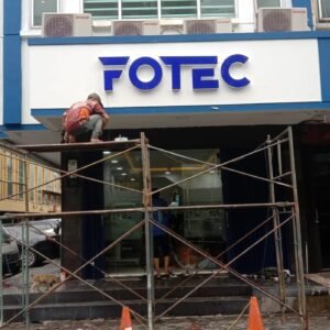 Jasa Neon Box Jabodetabek huruf timbul akrilik biru