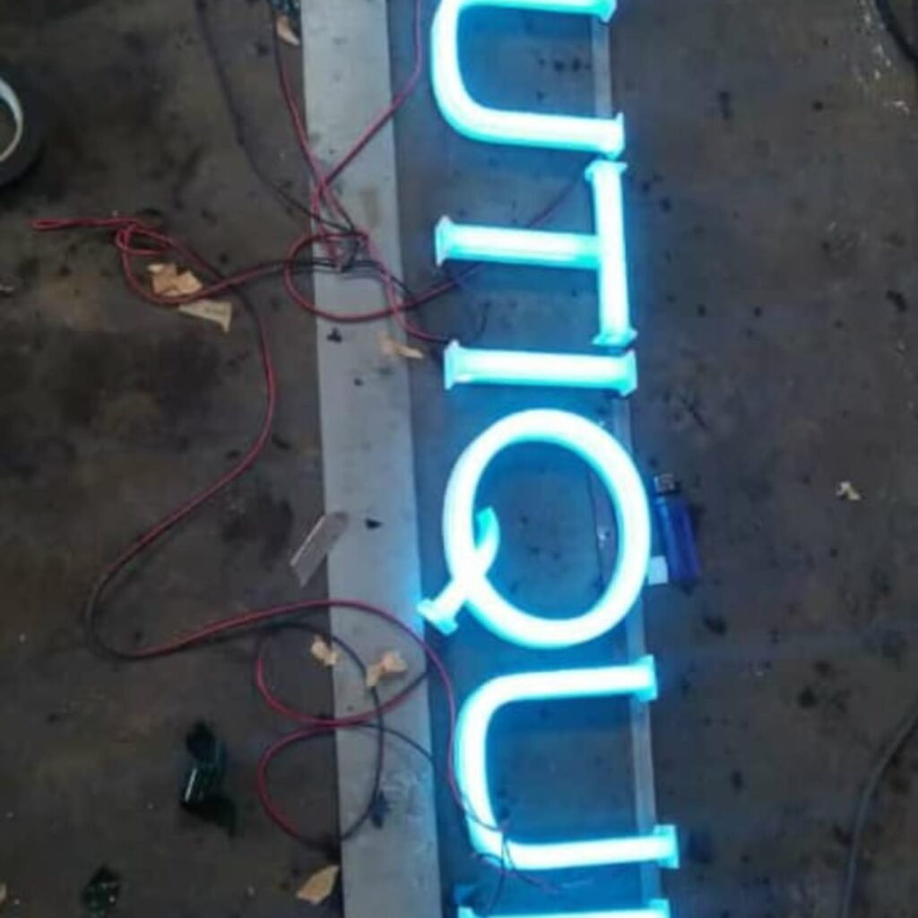neon box huruf timbul terbaru model design custom signage ternama dipercaya sudah lama